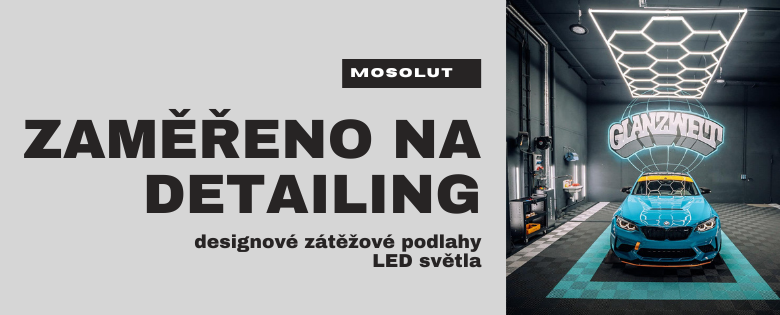 Podlahy a světla pro autodetailing