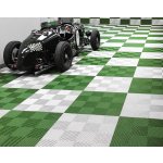 Plastová dlažba Mosolut Performance Floor, typ Race Flat, bílá v kombinaci se zelenou